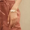 summer ocean themed handmade orange bead bracelet for women