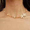 summer sea handmade orange beaded necklace