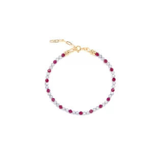 handmade red purple beaded bracelet for women