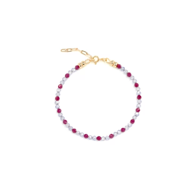 handmade red purple beaded bracelet for women