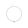 love heart handmade red purple beaded necklace for women