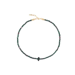 handmade everyday dark green beaded necklace for women