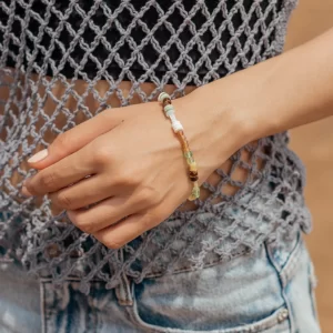 summer Handmade green white bead bracelet for guys