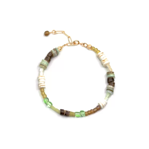 summer Handmade green white bead bracelet for guys