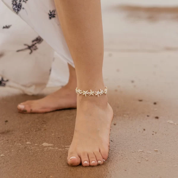 summer handmade beach starfish bead anklet for women