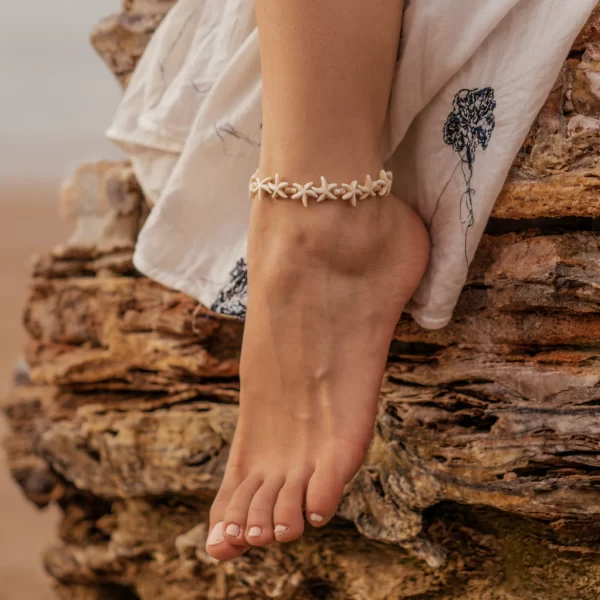 summer handmade beach starfish bead anklet for women