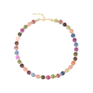 big colorful gemstone bead necklace for women