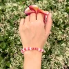 handmade daily wear white and red bead bracelet