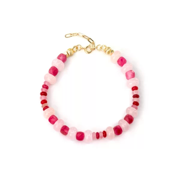 handmade daily wear white and red bead bracelet