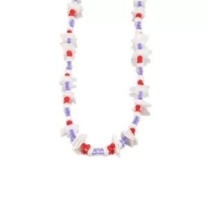 handmade white purple red bead necklace for women