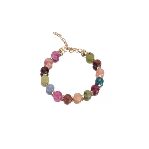 big colorful gemstone bead bracelet for women