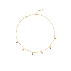 handmade chain necklace with zircon heart charms