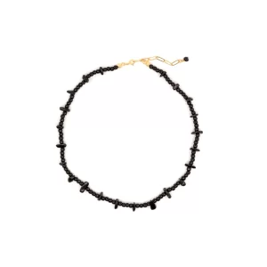 handmade everyday black beaded necklace for her