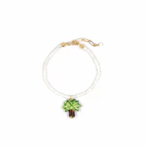 women’s handmade white tiny bead bracelet