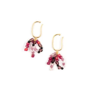 black red handmade bead ear cuffs no piercing