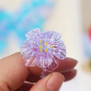 handmade purple Camellia liuli ring