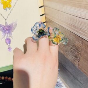 handmade Dewfall Iris Lake Blue Ring