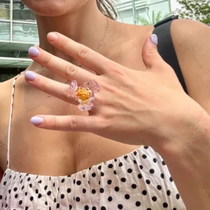 handmade Dewfall Iris Purple Ring