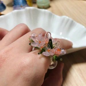 Naiad’s Bloom Pink Handmade Ring