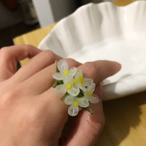 Naiad’s Bloom White Handmade Ring